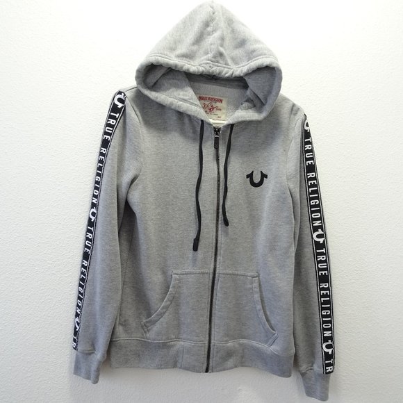 gray true religion hoodie